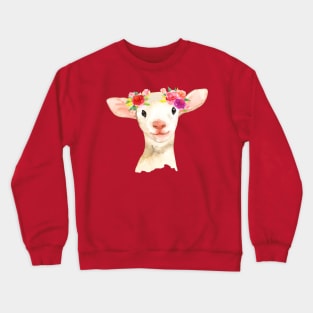 Cute Flowers Sheep Gift ideas for sheep lover Crewneck Sweatshirt